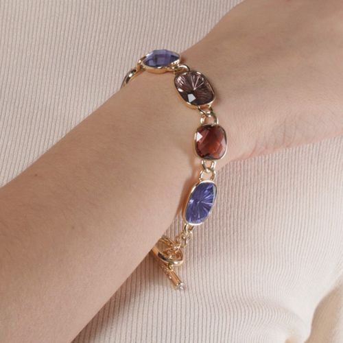 Pulsera con piedras multicolor 2cm- 8.5" para mujer