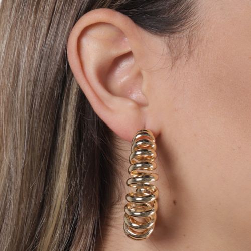 Aretes hoops en espiral para mujer