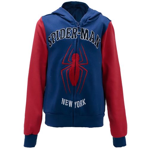 Sudadera bicolor con estampado de Spiderman para niño