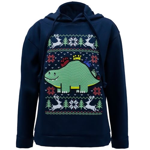 Sudadera azul con estampado navideño para niño