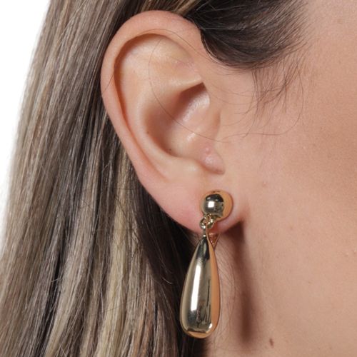 Aretes de gota dorados para mujer