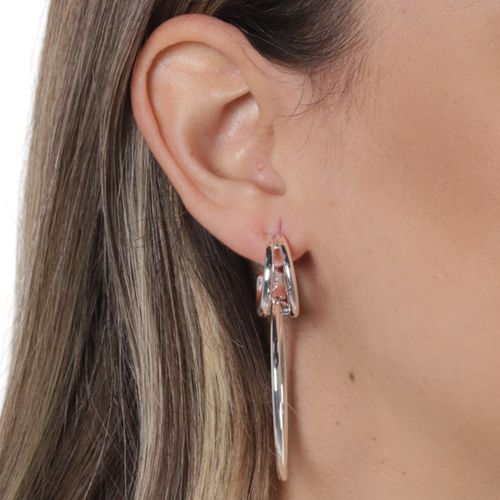 Aretes largos plateados para mujer