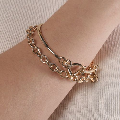 Set dos pulseras doradas para mujer