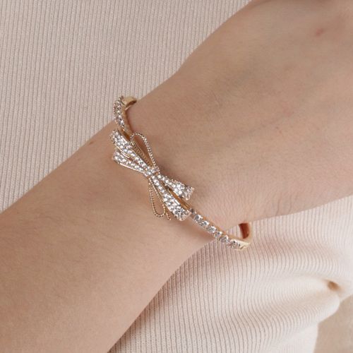 Brazalete de moño bicolor 1.5mm-8" para mujer