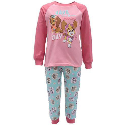 Pijama 2 piezas bicolor con estampado de Paw Patrols para niña