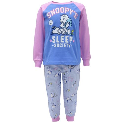 Pijama de 2 piezas bicolor con estampado de Snoopy para niña