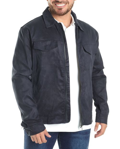 Chaqueta de gamuza Gents azul navy texturizada para hombre