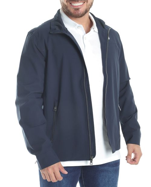 Chaqueta liviana Nautica navy sólida para hombre