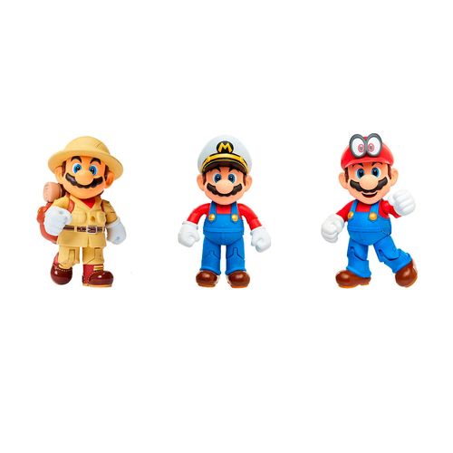 Super Mario Odyssey Paquete de 3 Figuras Mario Odyssey