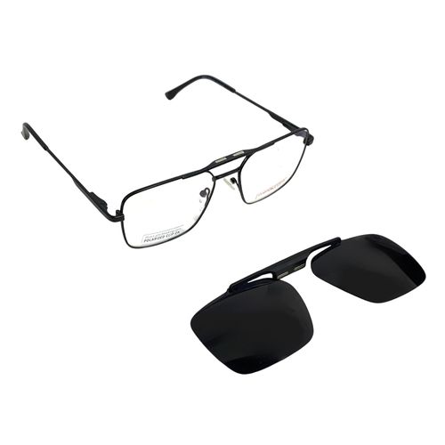 Aro completo clip on cuadrado Maxima metal para hombre