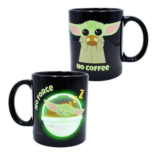 Taza de cerámica mandalorian brilla en la oscuridad