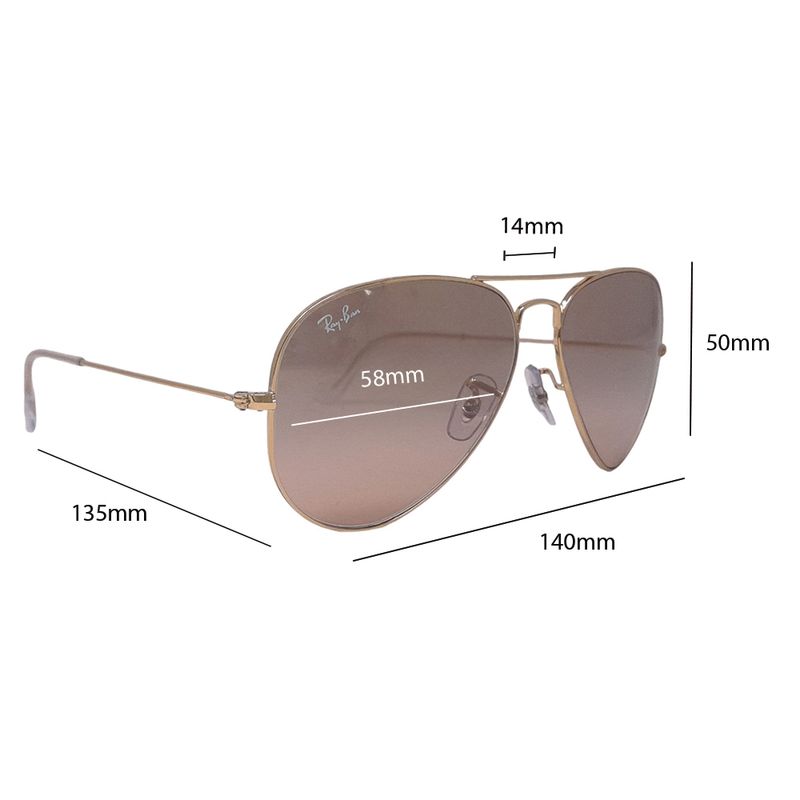 Aviador Guia De Tallas Ray Ban Lentes De Sol 58 Siman El Salvador - Main Image