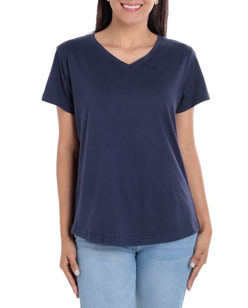 Camiseta Nicolle azul manga corta para mujer