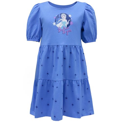 Vestido azul con estampado de Frozen para niña