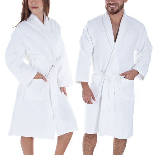 Bata waffle unisex para baño