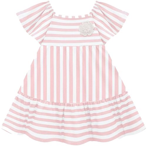 Vestido bicolor a rayas para bebé niña