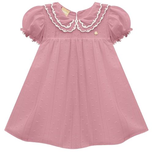 Vestido rosado sólido para bebé niña
