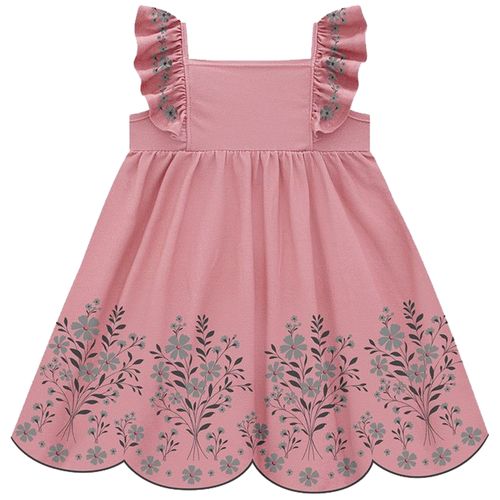 Vestido rosado con estampado de flores para bebé niña