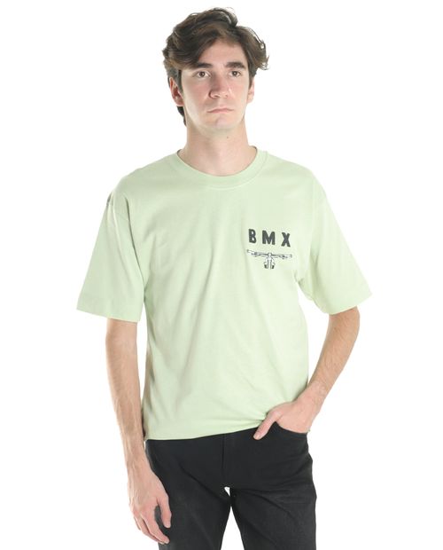 Camiseta oversized Orange verde claro con estampado "BMX" para hombre