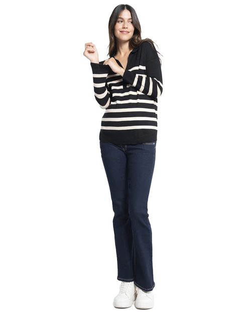 Jeans maternal Ohma bootcut azul de cintura alta para mujer