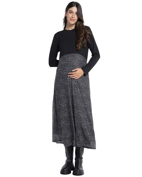 Vestido maternal Ohma midi manga larga para mujer