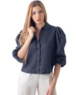 104688778-Blusa-DKNY-camisera-negra-mangas-3-4-para-mujer