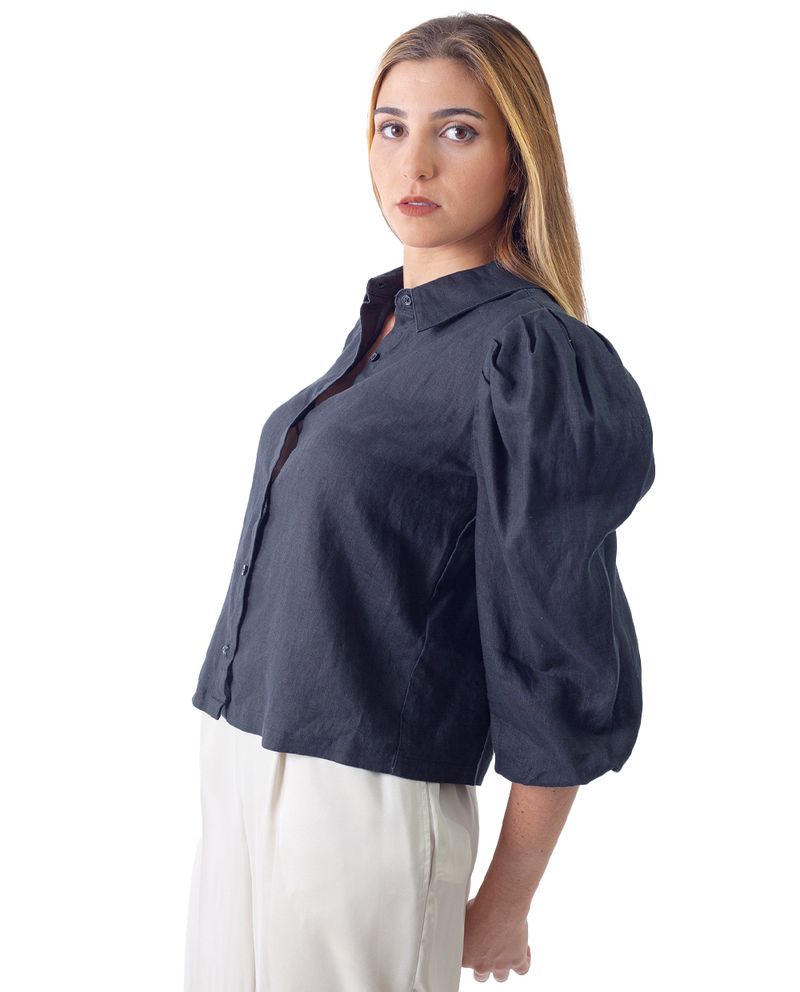 104688778-Blusa-DKNY-camisera-negra-mangas-3-4-para-mujer