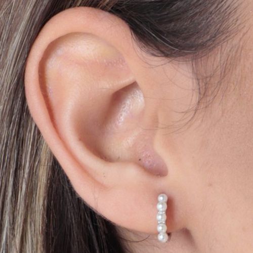 Aretes cortos de plata en plateado para mujer