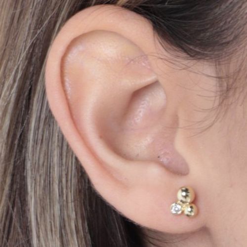 Aretes de plata dorados para mujer