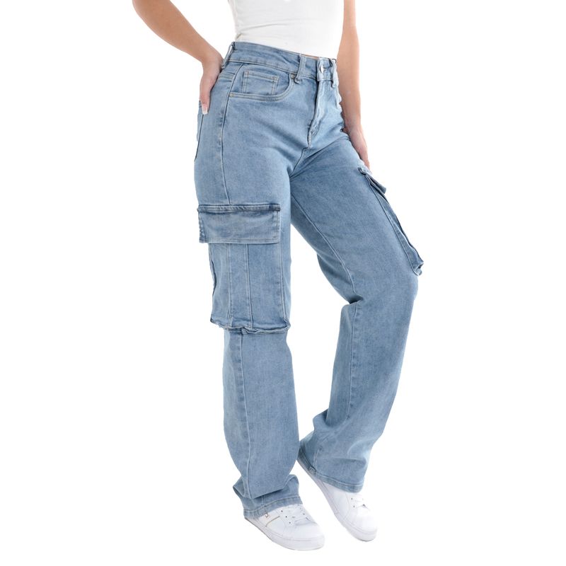 Pantalon Jean Mujer Jean Celeste Claro Color Jean Celeste Con Que