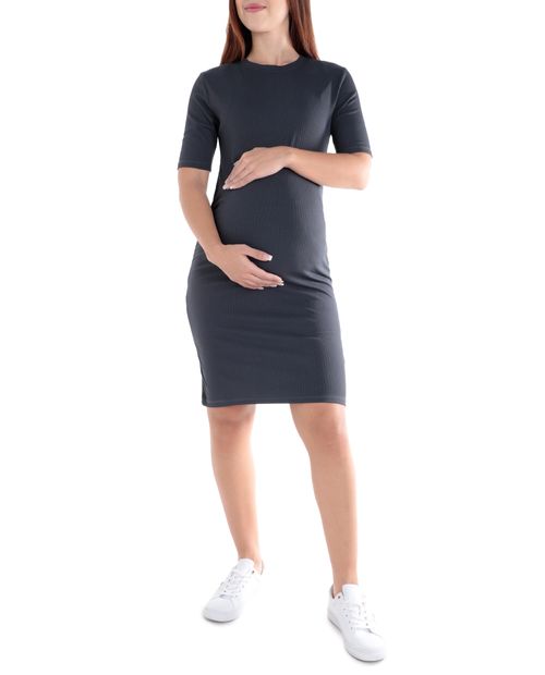 Vestido maternal Ohma verde oscuro mangas 3/4 para mujer