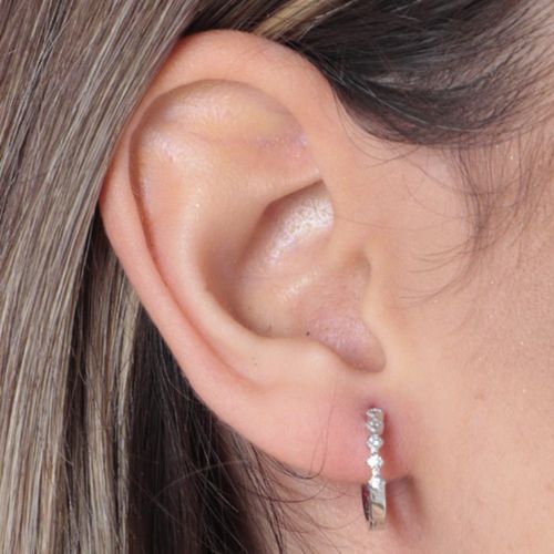 Aretes cortos de plata  para mujer
