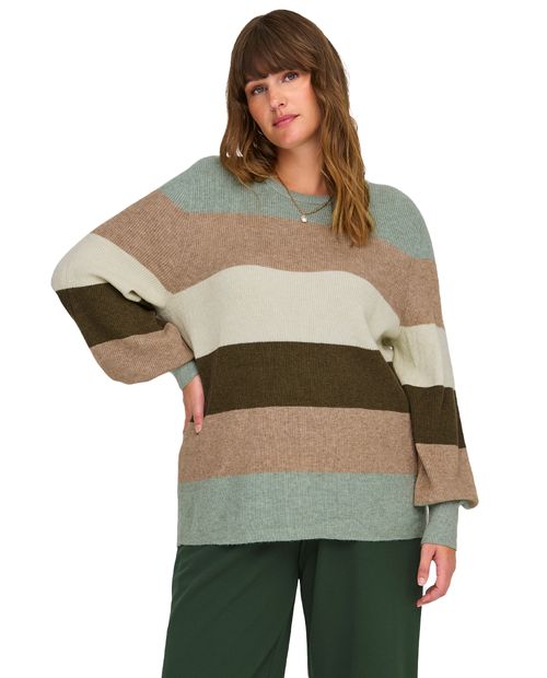 Suéter Only Carmakoma pull over rayado para mujer