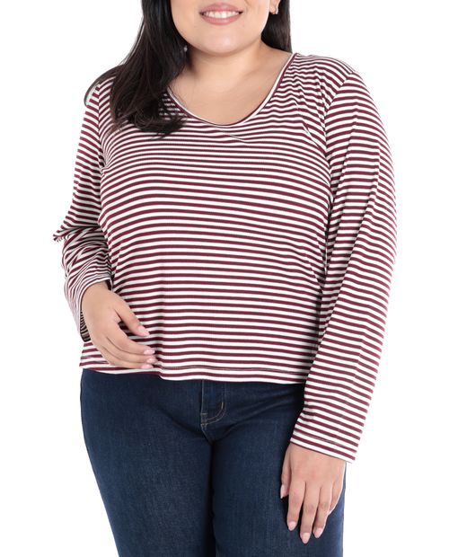 Blusa More Than Angels sweatshirt rayada manga larga para mujer