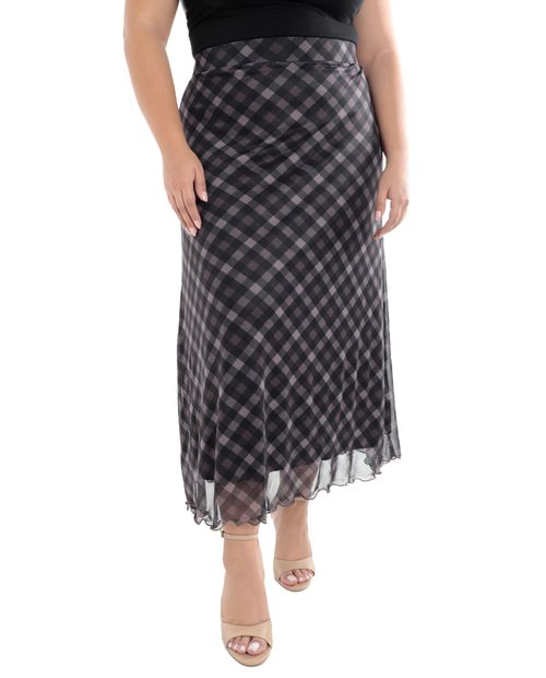 Falda More Than Angels midi estampada de cintura alta para mujer