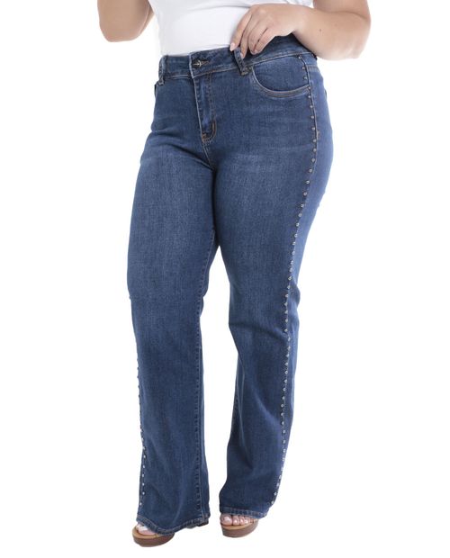 Jeans Sabrina flare azul de cintura alta para mujer