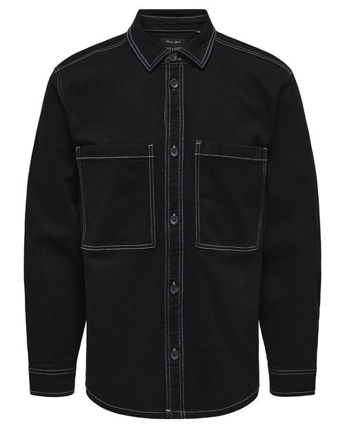 Chaqueta Only & Sons negra denim para hombre