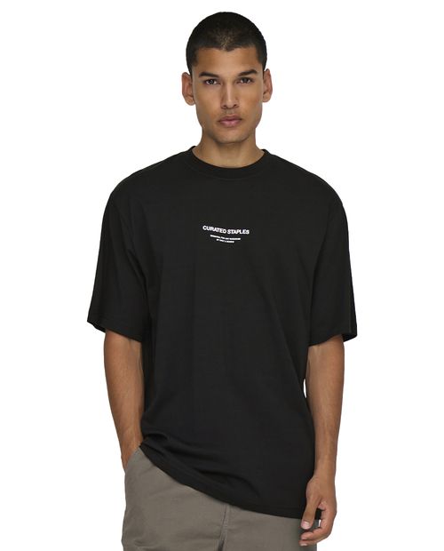 Camiseta Only & Sons relaxed fit con estampado "Curated Staples" para hombre