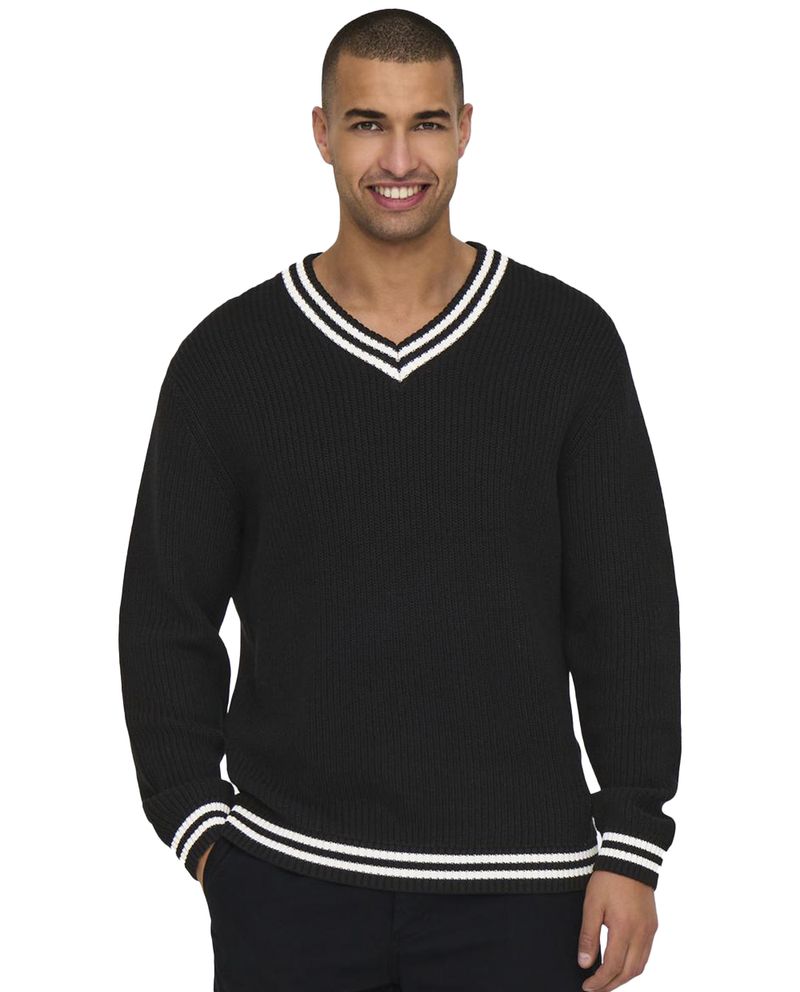 104776223-Sueter-Only-and-Sons-regular-fit-negro-acanalado-para-hombre