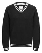 104776223-Sueter-Only-and-Sons-regular-fit-negro-acanalado-para-hombre
