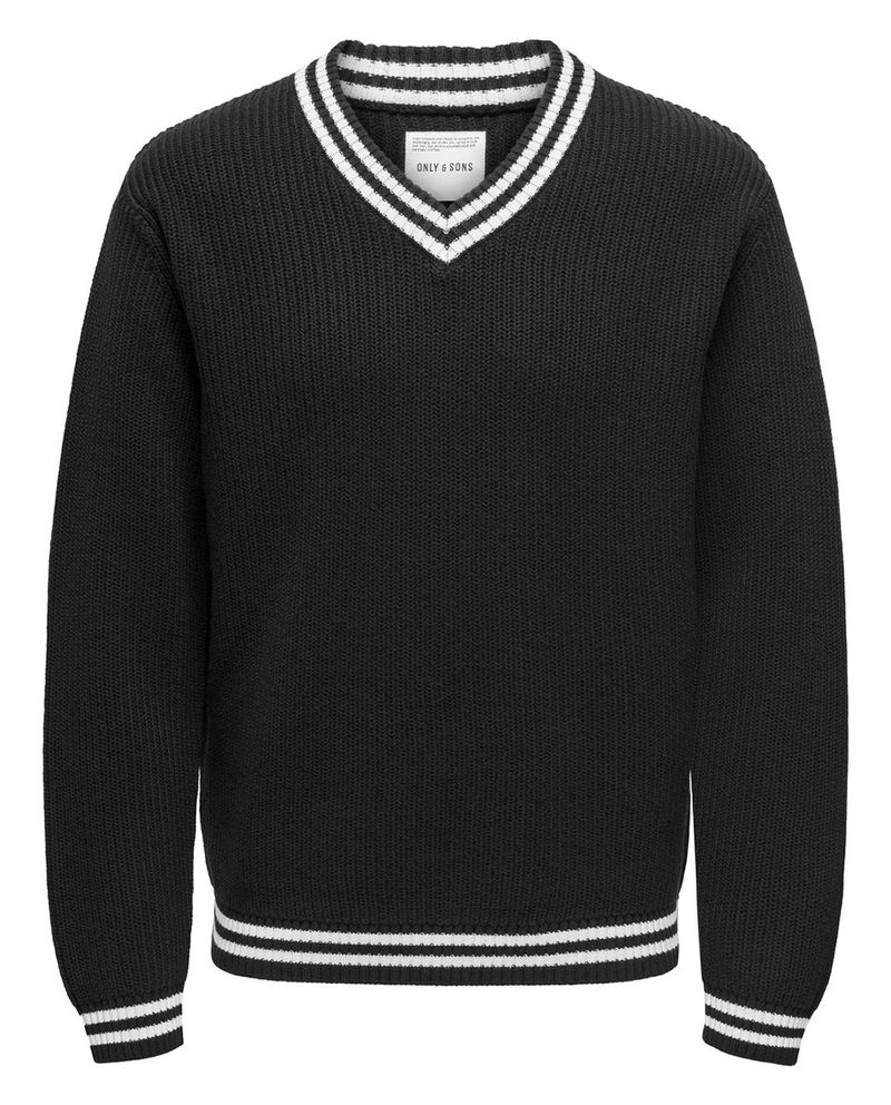 104776223-Sueter-Only-and-Sons-regular-fit-negro-acanalado-para-hombre