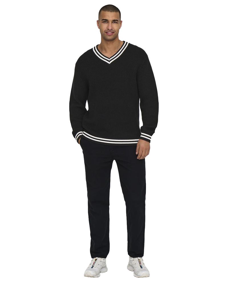 104776223-Sueter-Only-and-Sons-regular-fit-negro-acanalado-para-hombre
