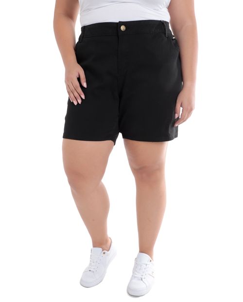 Short Sabrina casual negro de cintura media para mujer
