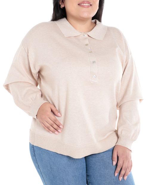 Suéter More Than Angels pull over beige para mujer
