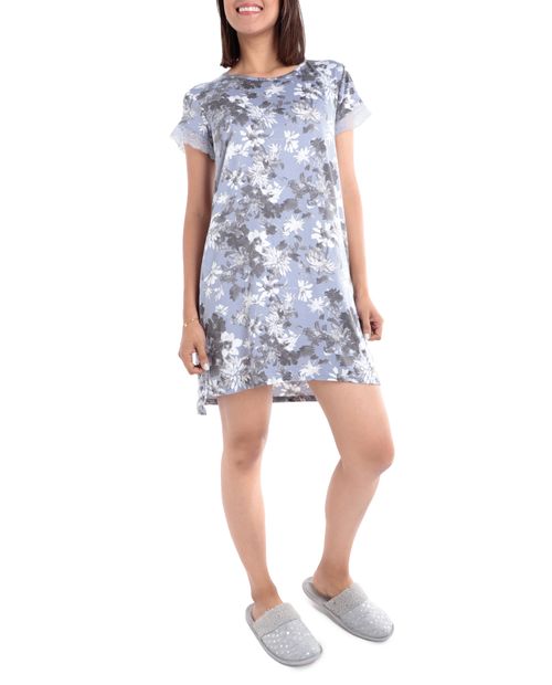Camisón Tahari estampado manga corta para mujer