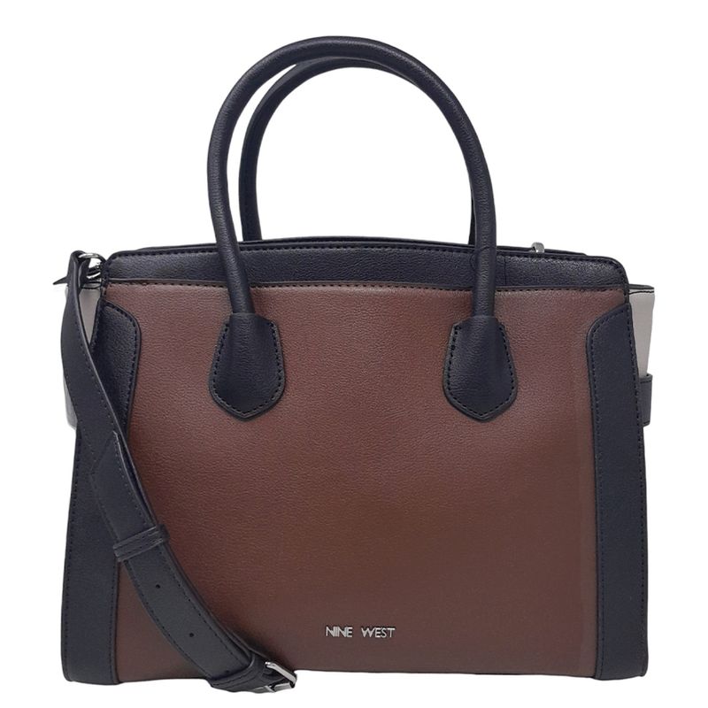 Cartera satchel Nine West color gris para mujer