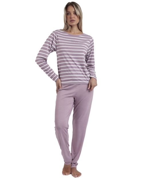 Pijama con pantalón Admas morada para mujer
