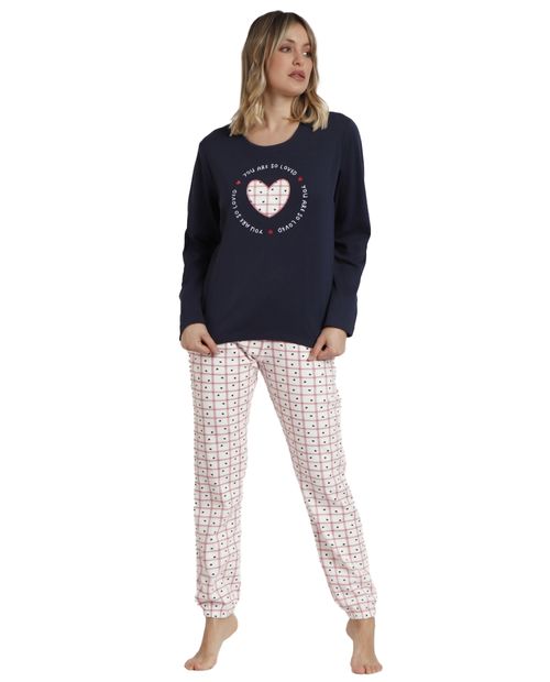 Pijama con pantalón Admas estampada para mujer