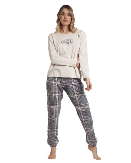 Pijama con pantalón Admas estampada para mujer