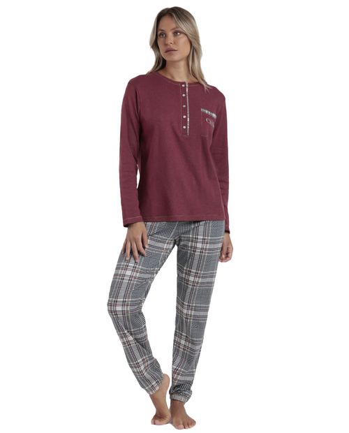 Pijama con pantalón Admas estampada para mujer
